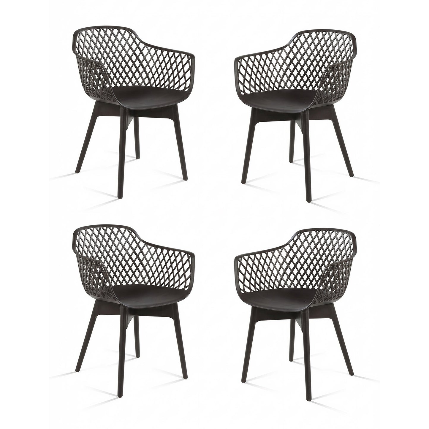 Modern Weather Resistant Plastic Dining Chairs Set: Ergonomic Comfort
