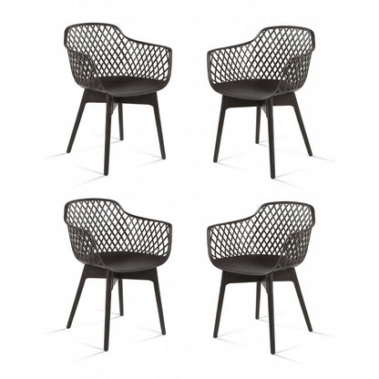 Modern Weather Resistant Plastic Dining Chairs Set: Ergonomic Comfort