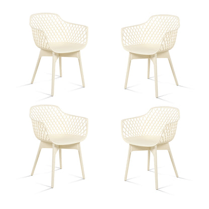 Modern Weather Resistant Plastic Dining Chairs Set: Ergonomic Comfort