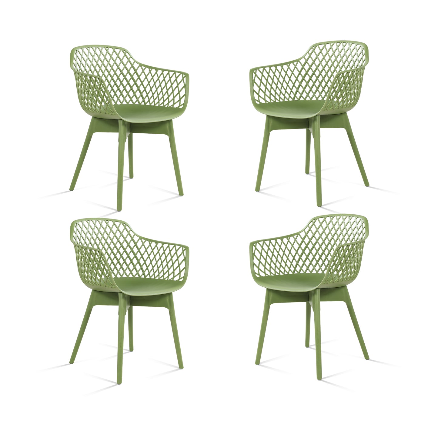Modern Weather Resistant Plastic Dining Chairs Set: Ergonomic Comfort