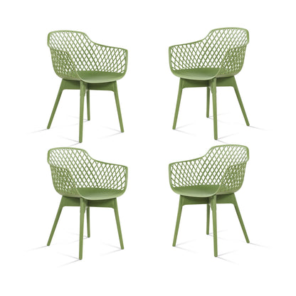 Modern Weather Resistant Plastic Dining Chairs Set: Ergonomic Comfort