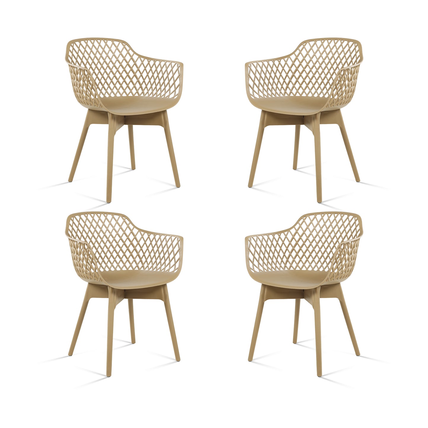 Modern Weather Resistant Plastic Dining Chairs Set: Ergonomic Comfort