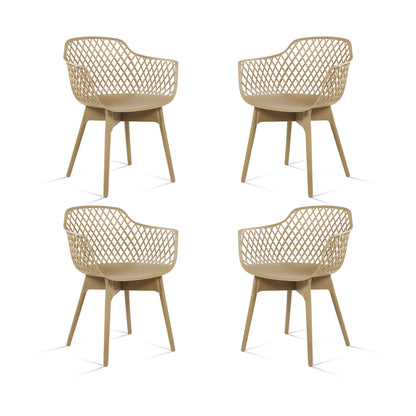 Modern Weather Resistant Plastic Dining Chairs Set: Ergonomic Comfort