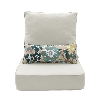 Outdoor Deep Seat Cushion Set with Lumbar Pillow, Light Gray
