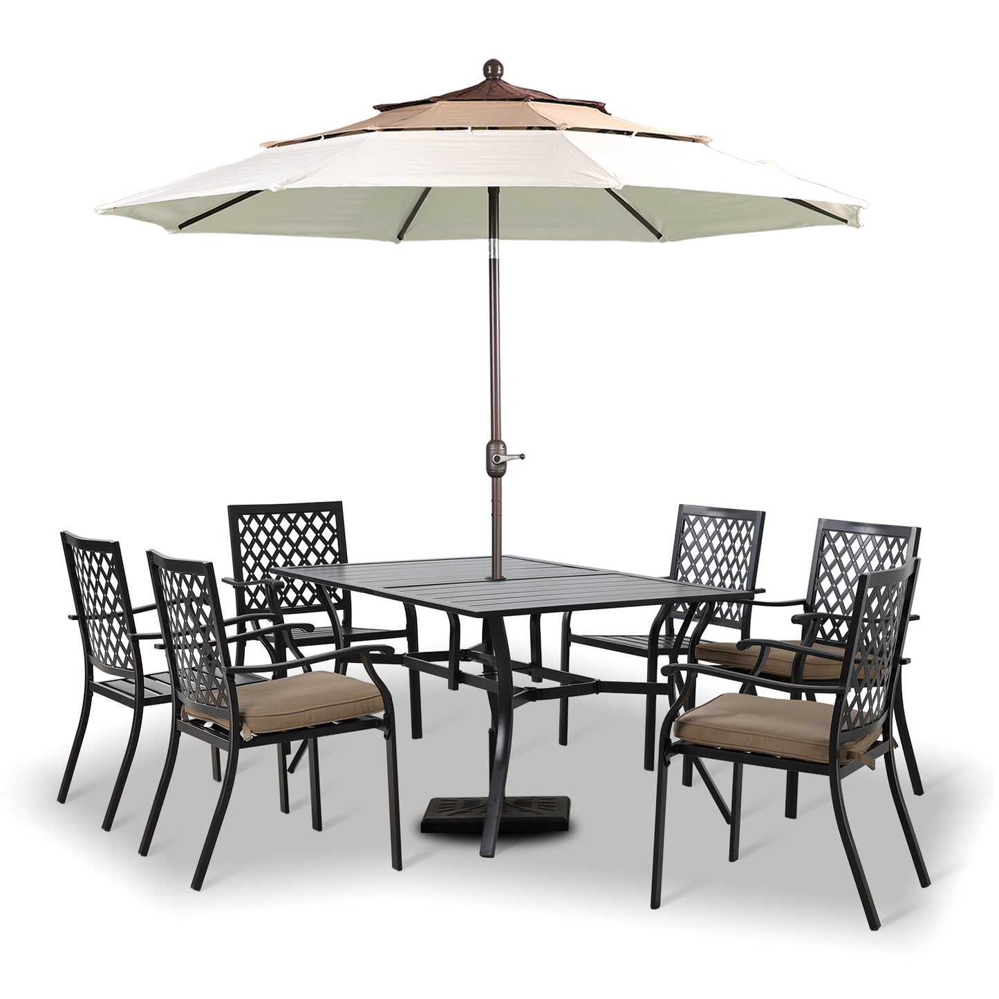 3 Tier 10ft. Patio Umbrella - Market Umbrella with Crank (No Base)