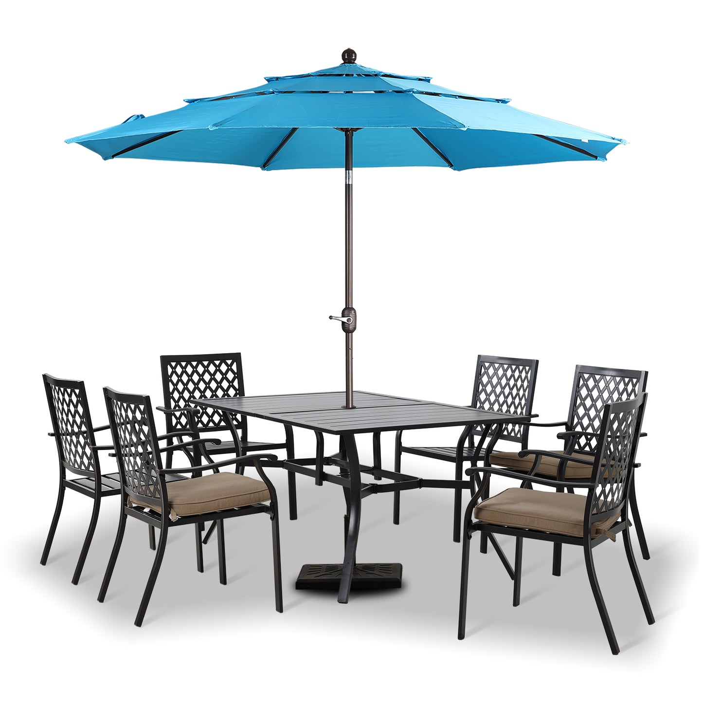 3 Tier 10ft. Patio Umbrella - Market Umbrella with Crank (No Base)