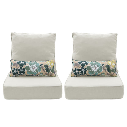Outdoor Deep Seat Cushion Set with Lumbar Pillow, Light Gray