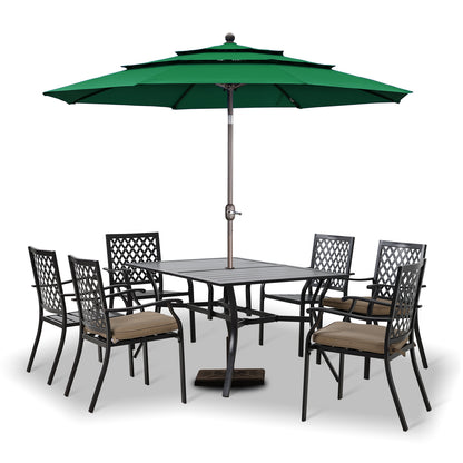 3 Tier 10ft. Patio Umbrella - Market Umbrella with Crank (No Base) - Aoodor 