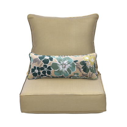 Outdoor Deep Seat Cushion Set with Lumbar Pillow, Brown