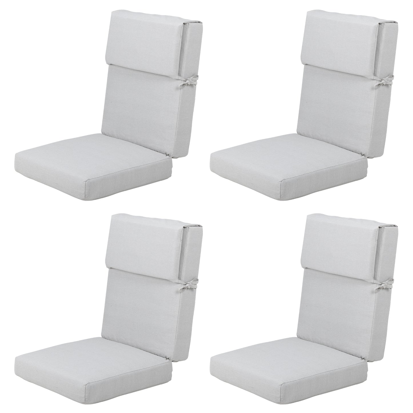 45x22x4 inch Outdoor High Back Patio Chair Cushions, Light Gray