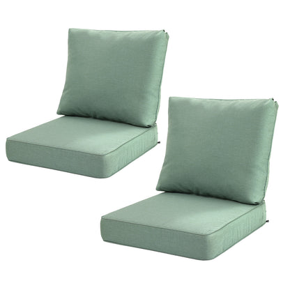 Outdoor Deep Seat Cushion Set, Patio Chair Back & Seat Cushions, Forest Green