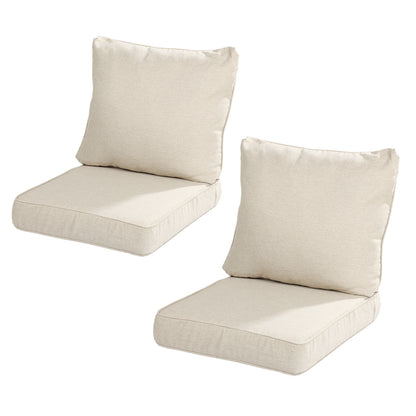 Outdoor Deep Seat Cushion Set, Patio Chair Back & Seat Cushions, Cream Beige