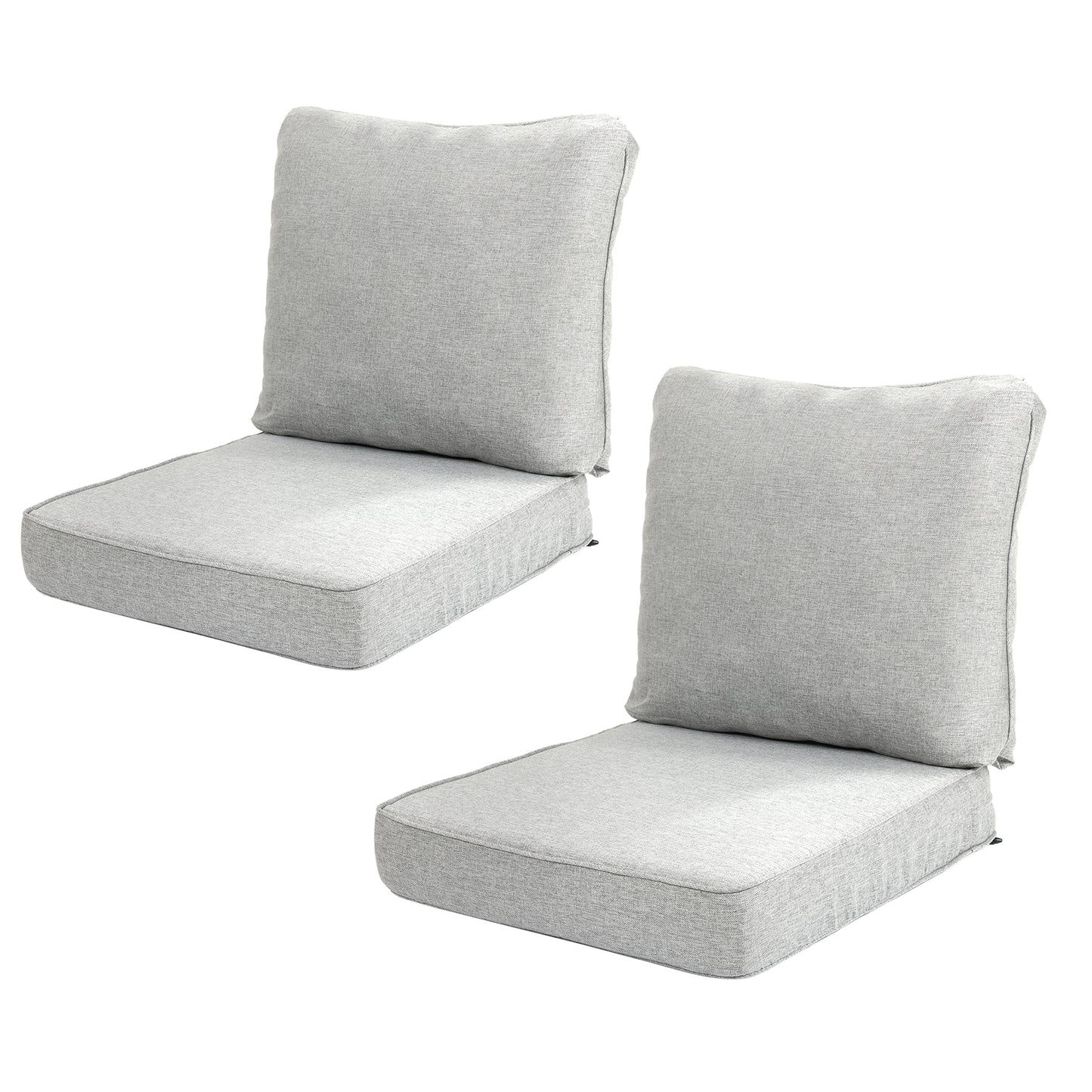 Outdoor Deep Seat Cushion Set, Patio Chair Back & Seat Cushions, Light Gray