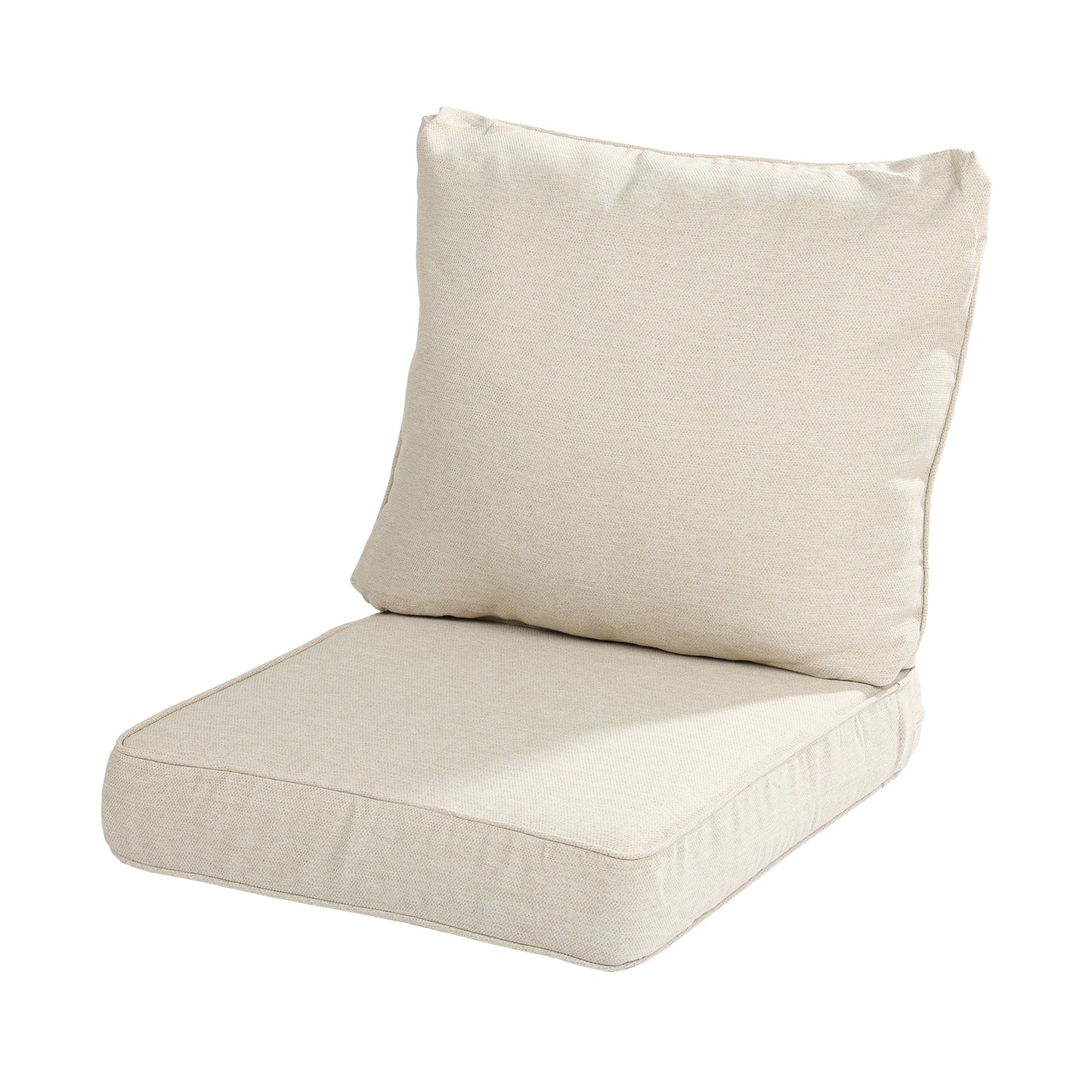 Outdoor Deep Seat Cushion Set, Patio Chair Back & Seat Cushions, Cream Beige