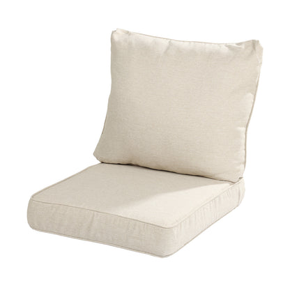 Outdoor Deep Seat Cushion Set, Patio Chair Back & Seat Cushions, Cream Beige