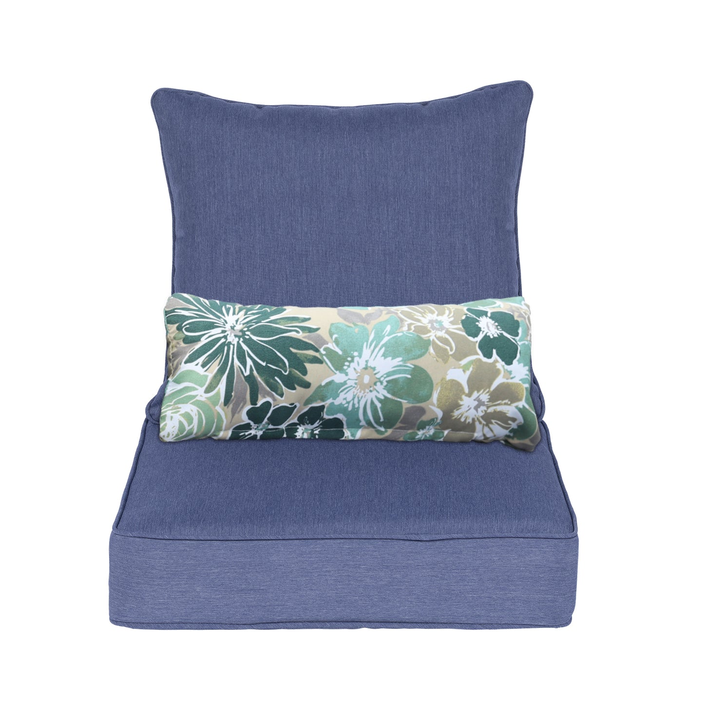 Outdoor Deep Seat Cushion Set with Lumbar Pillow, Patio Chair Back & Seat Cushions, Navy Blue