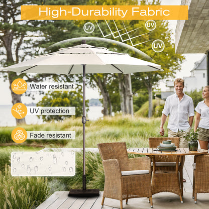 3 Tier 10ft. Patio Umbrella - Market Umbrella with Crank (No Base) - Aoodor 