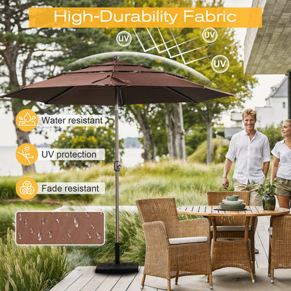 3 Tier 10ft. Patio Umbrella - Market Umbrella with Crank (No Base)