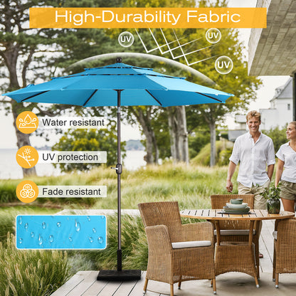 3 Tier 10ft. Patio Umbrella - Market Umbrella with Crank (No Base)