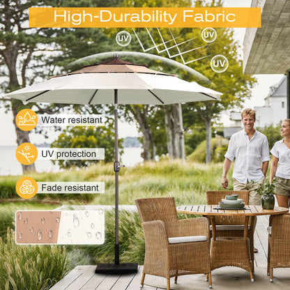 3 Tier 10ft. Patio Umbrella - Market Umbrella with Crank (No Base)