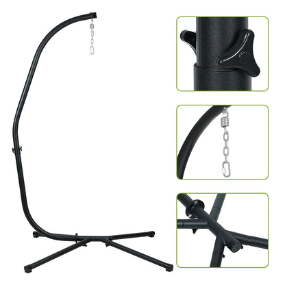 Hammock Steel Stand Only C-Stand - 300 Pound Capacity - Aoodor 