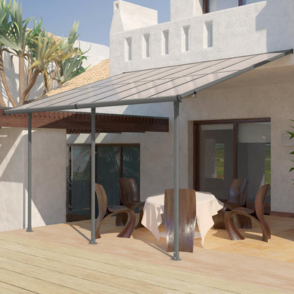 13x10/16.5x10 ft. Wall Mount Gazebo - Polycarbonate Outdoor Pergola