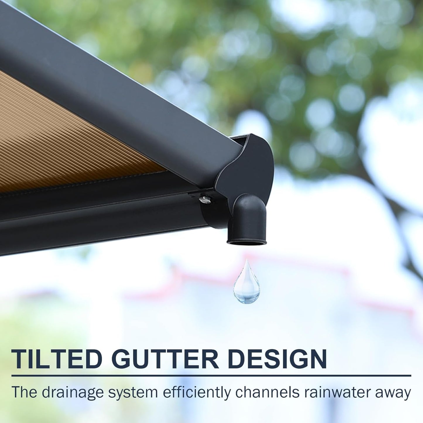 13x10/16.5x10 ft. Wall Mount Gazebo - Polycarbonate Outdoor Pergola