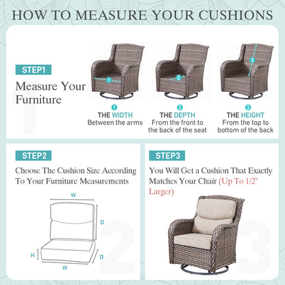 Smile Outdoor Chair Cushion Set, Sunbrella Fabric Deep Seating Cushions, Canvas Flax