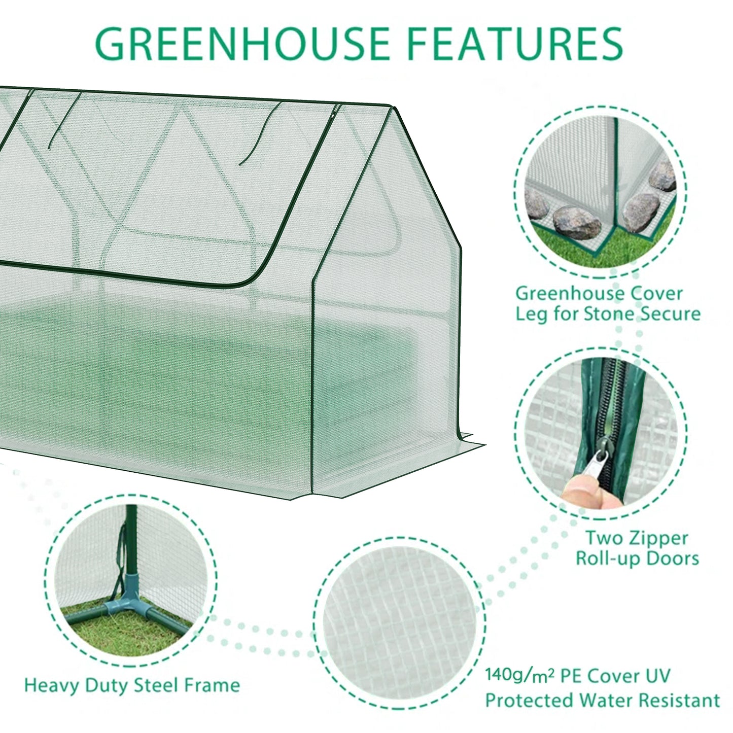 Mini Greenhouse Kit With Raised Garden Metal Beds - Aoodor 