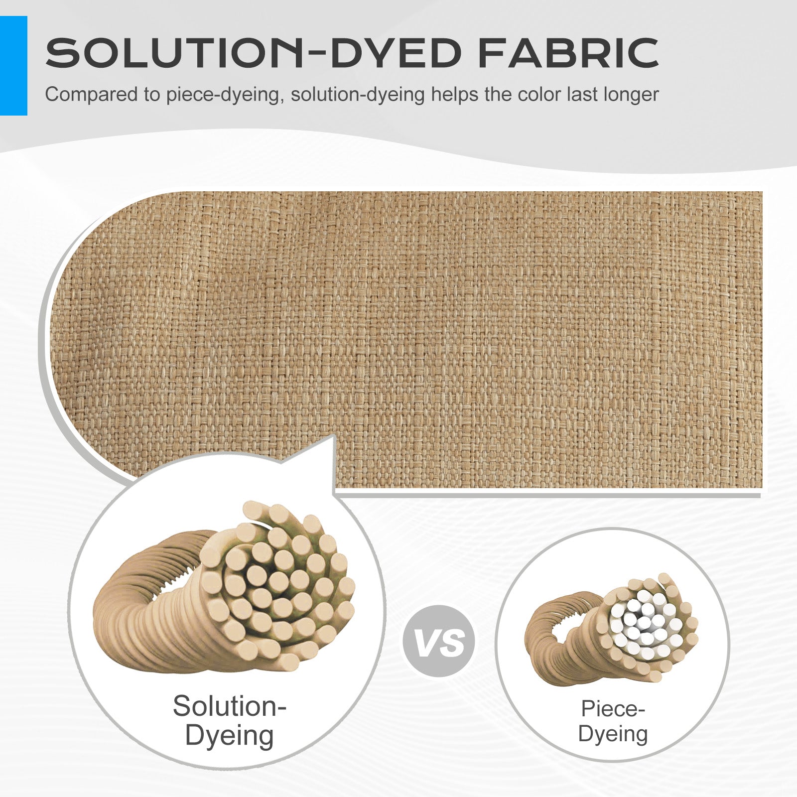 Tufted Outdoor High Back Chair Cushions Patio Replacement Cushion, Brown - Aoodor 