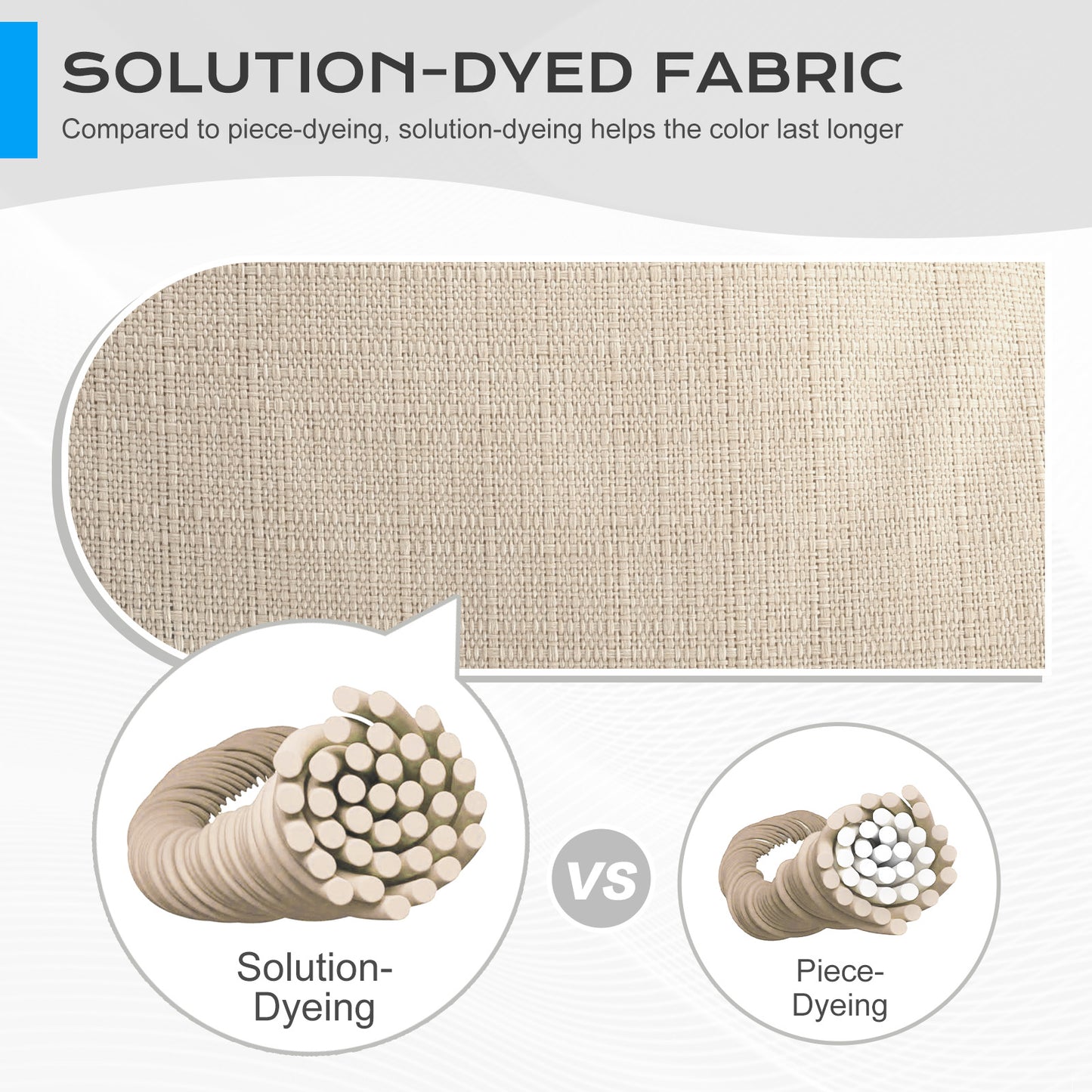 Tufted Outdoor High Back Chair Cushions Patio Rocking Pads for Furniture, Khaki - Aoodor 