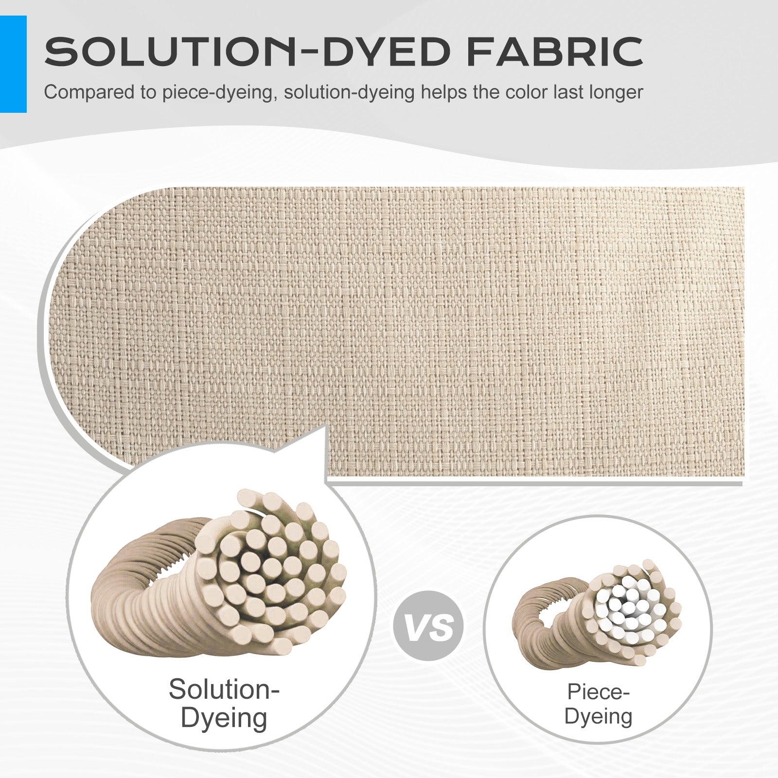 Tufted Outdoor High Back Chair Cushions Patio Rocking Pads for Furniture, Khaki - Aoodor 