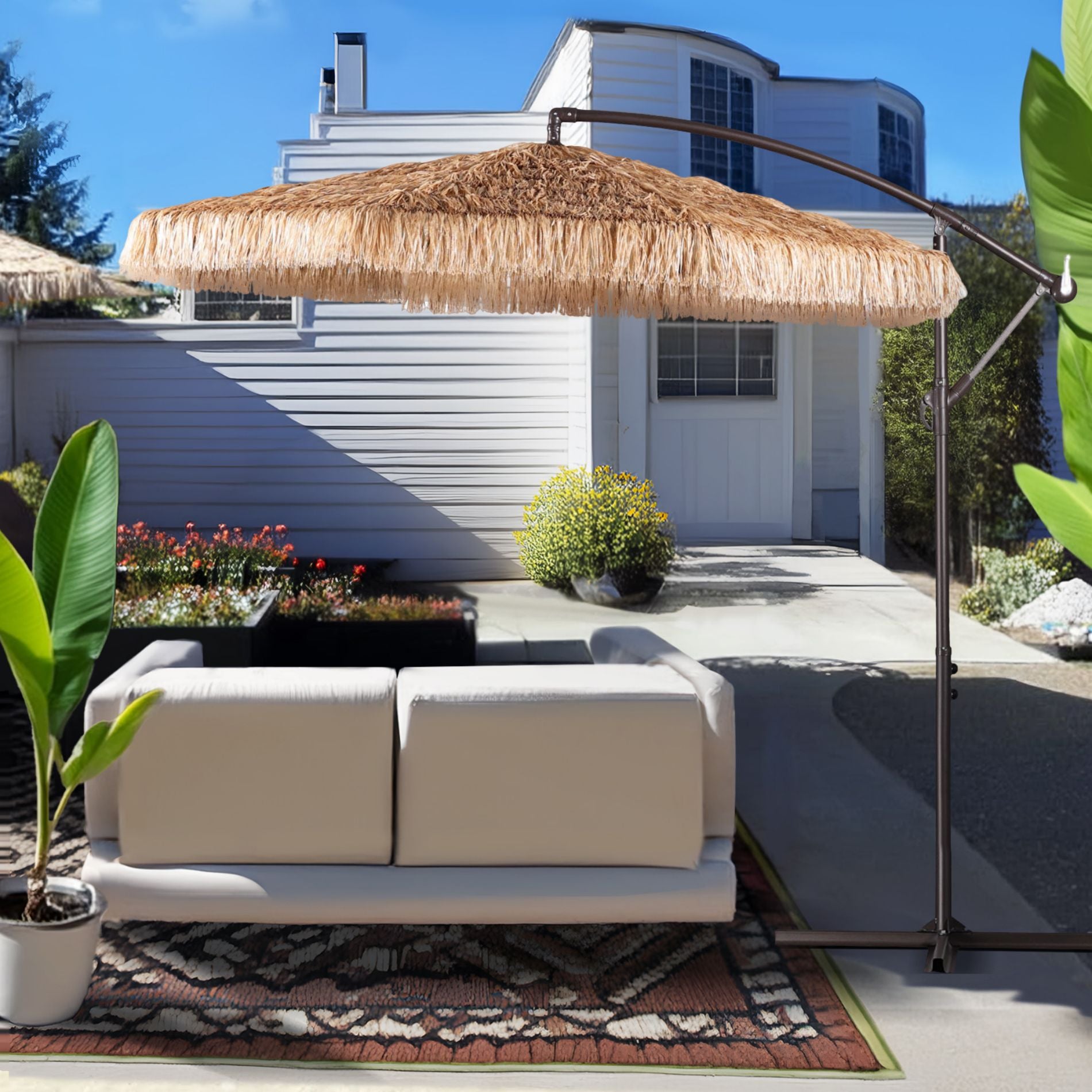 Grand Patio Thatched Tiki Umbrella (No Base) - Aoodor 