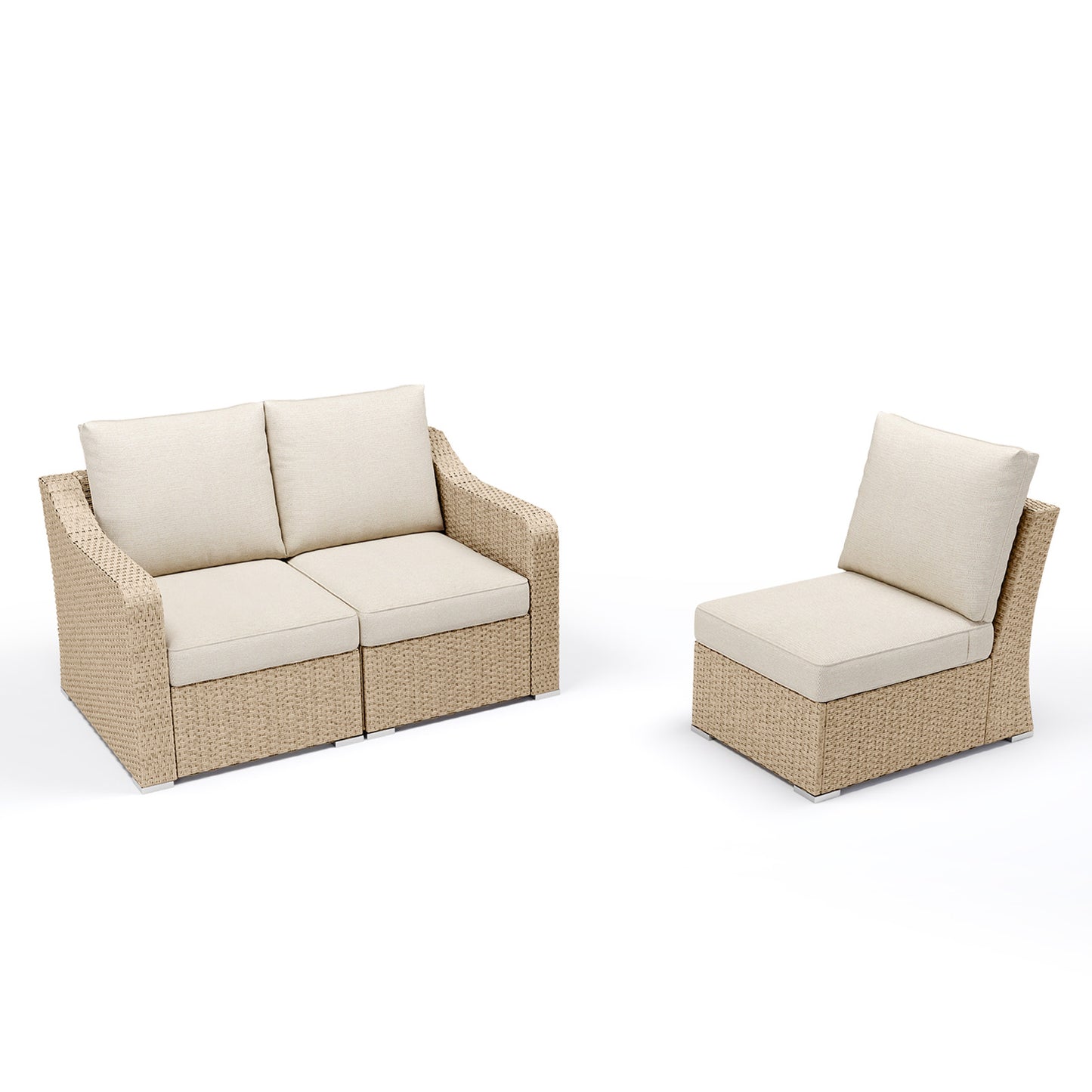 Premium 3 Piece Patio Furniture Set with Beige Cushions – Backyard Oasis