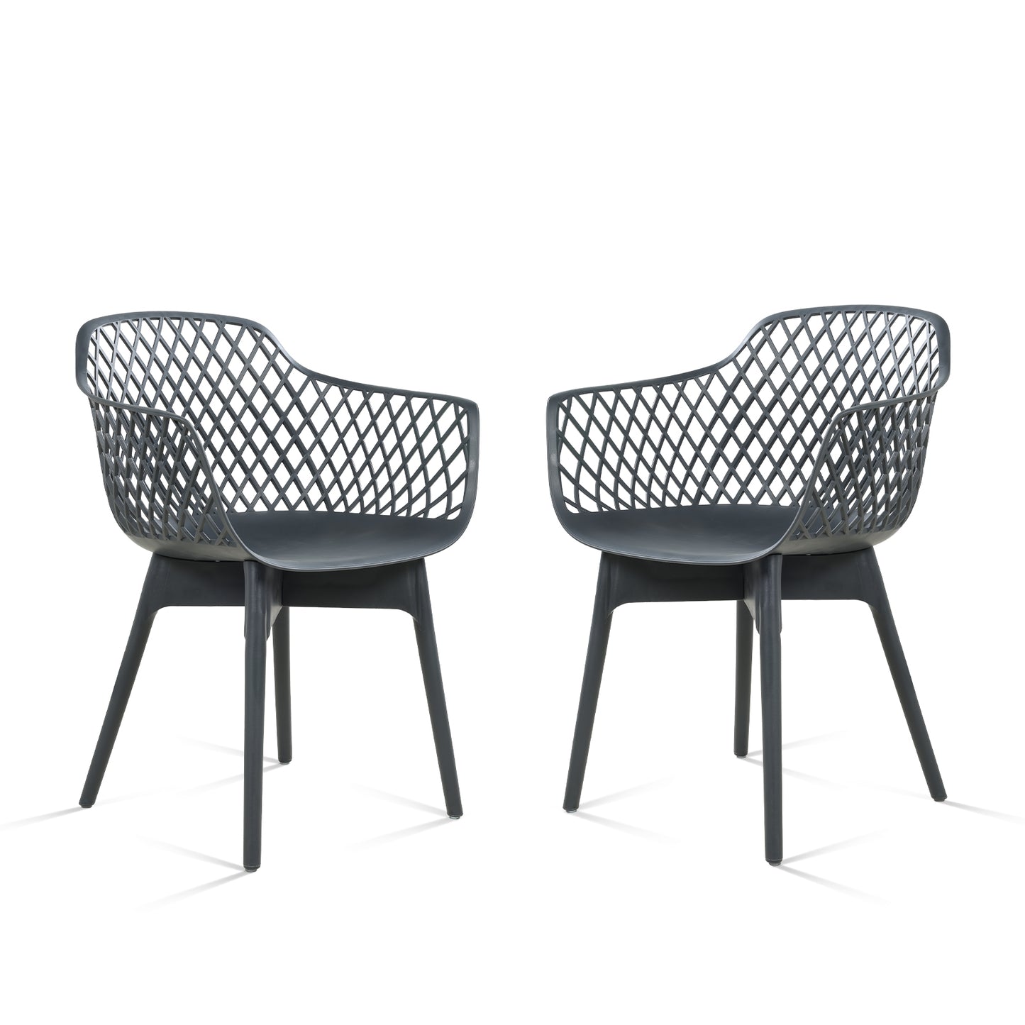 Modern Weather Resistant Plastic Dining Chairs Set: Ergonomic Comfort