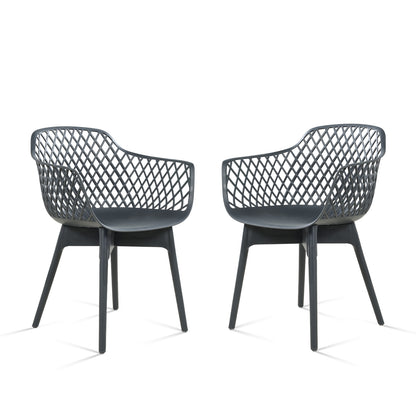 Modern Weather Resistant Plastic Dining Chairs Set: Ergonomic Comfort