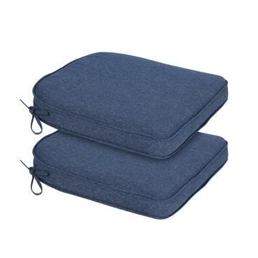Outdoor Dining Chair Cushions Set, Patio Chair Pads with Ties, Navy Blue - Aoodor 