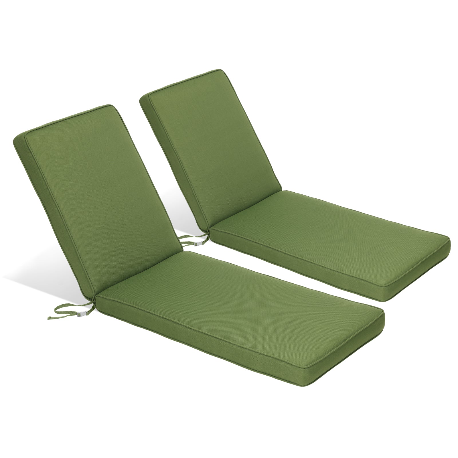 72x21x3 inch Patio Chaise Lounger Cushions Set of 2 - Green - Aoodor 