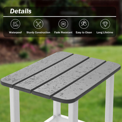 18x14.6x19 inch Outdoor Side Table, Square Adirondack Patio End Table for Patio, Pool, Porch - Aoodor 