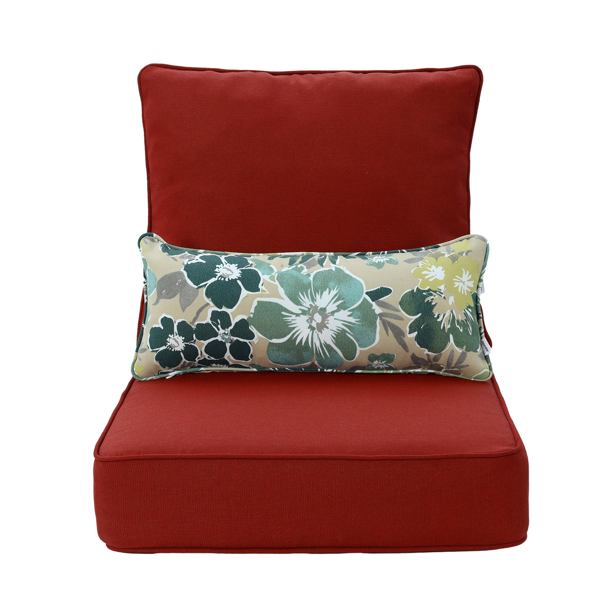 Outdoor Deep Seat Cushion Set with Lumbar Pillow, Red