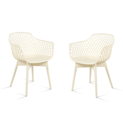 Modern Weather Resistant Plastic Dining Chairs Set: Ergonomic Comfort