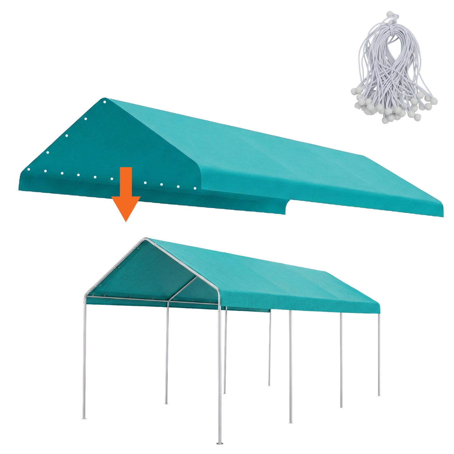 10x20 ft. Carport Replacement Canopy Cover