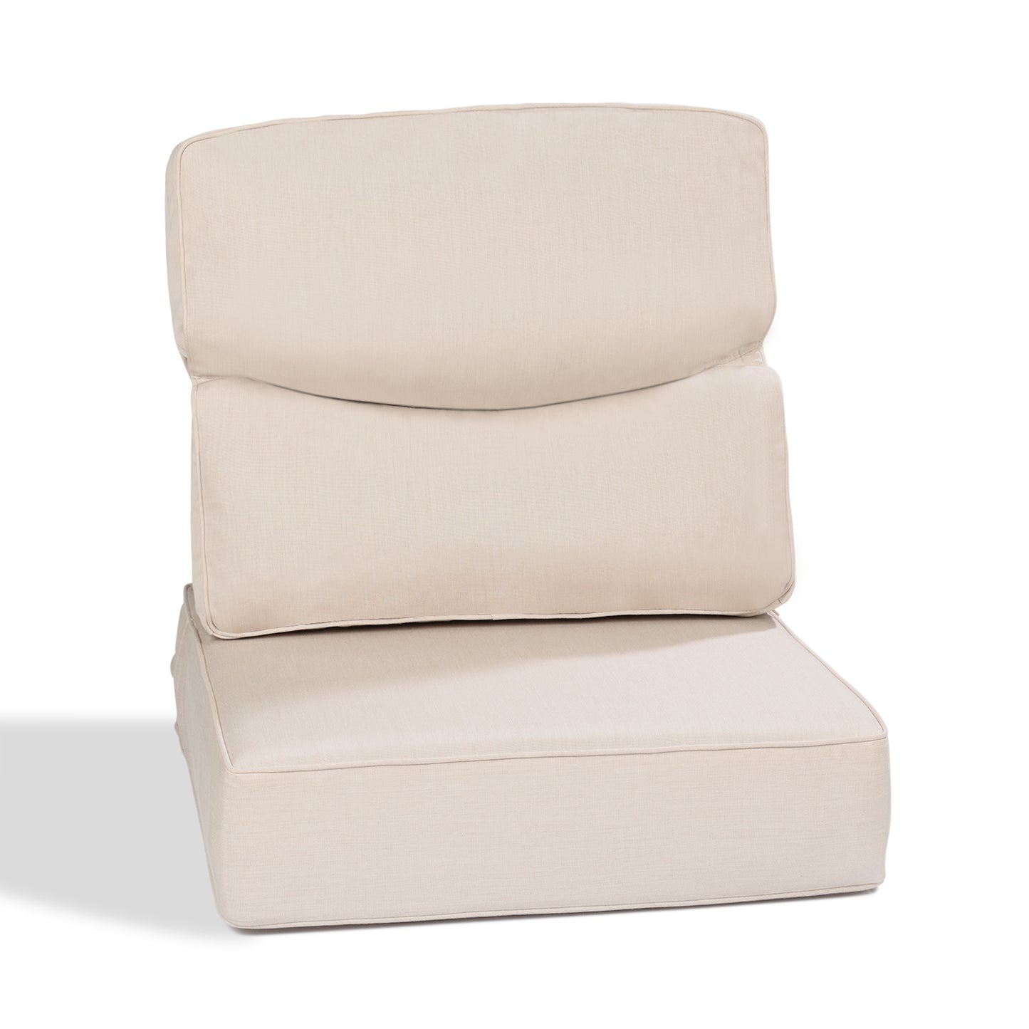 Smile Outdoor Chair Cushion Set, Sunbrella Fabric Deep Seating Cushions, Canvas Flax