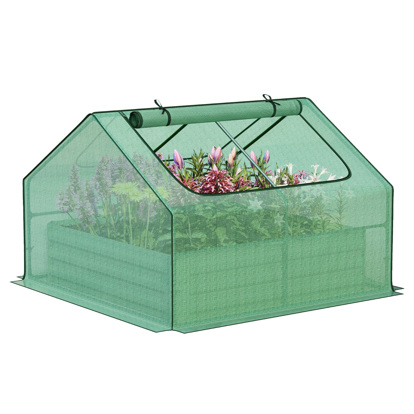 Mini Greenhouse Kit With Raised Garden Metal Beds - Aoodor 