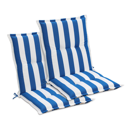 39x20x2.4 inch Outdoor Tufted Chair Cushions, Blue Stripe