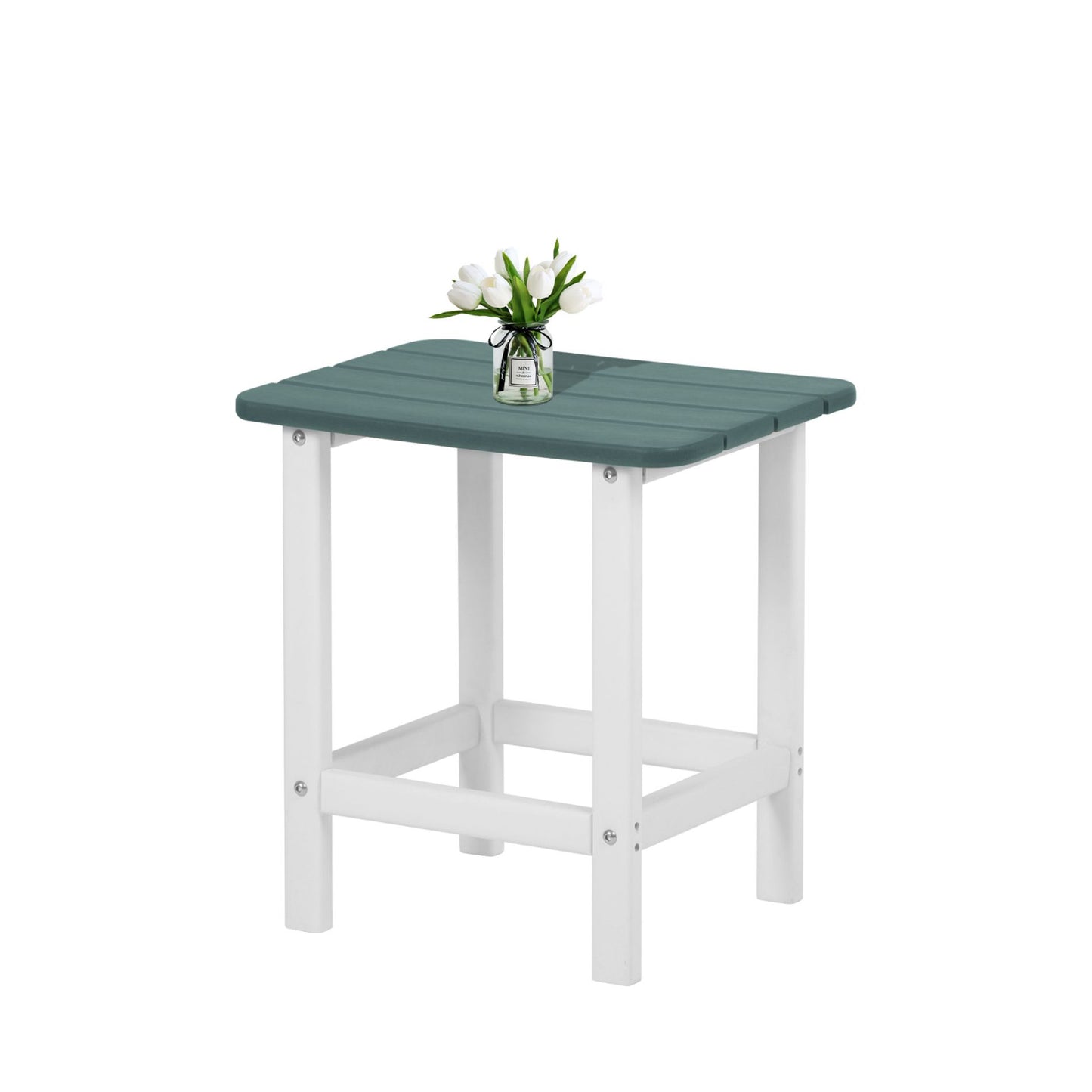 18x15x19 inch Outdoor Side Table, Weather-Resistant Square Patio End Table