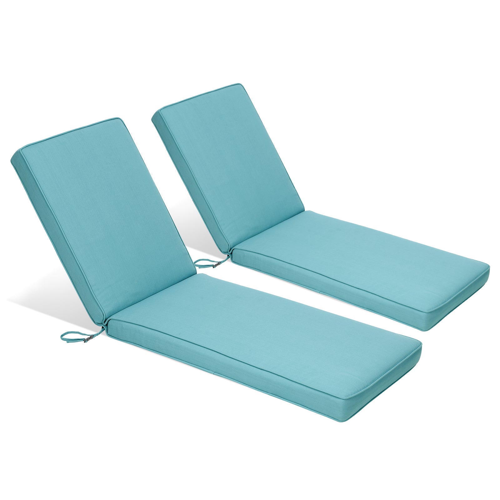 72x21x3 inch Patio Chaise Lounger Cushions Set of 2 - Blue - Aoodor 