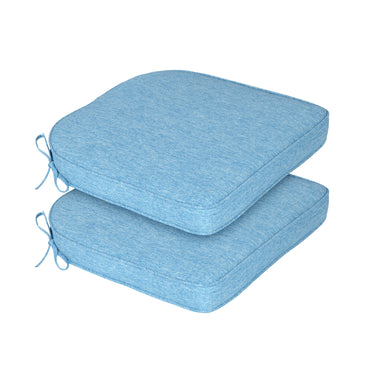 Outdoor Dining Chair Cushions Set, Patio Chair Pads with Ties, Lake Blue - Aoodor 