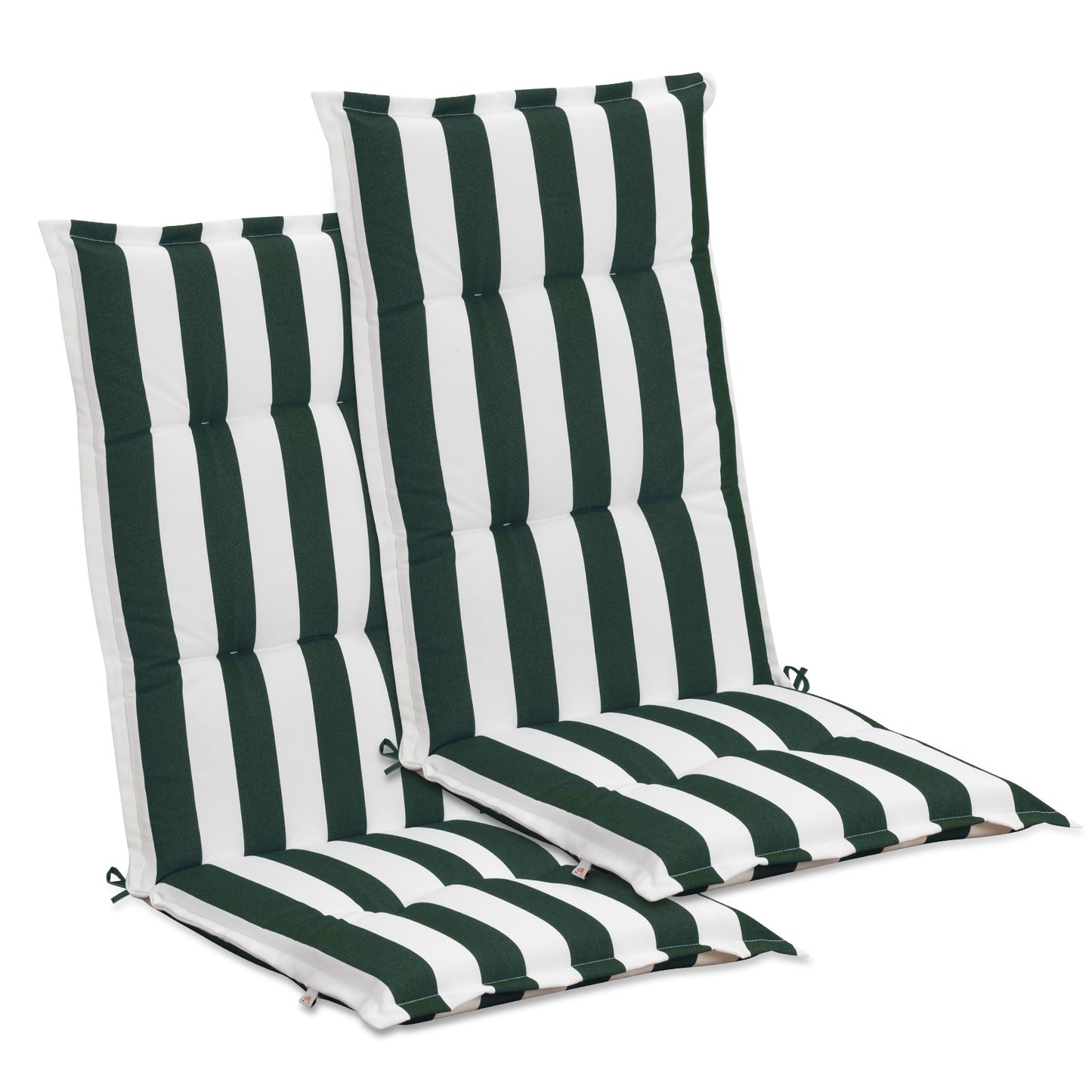 47x21x2.4 inch High Back Tufted Patio Chair Cushions, Green Stripe
