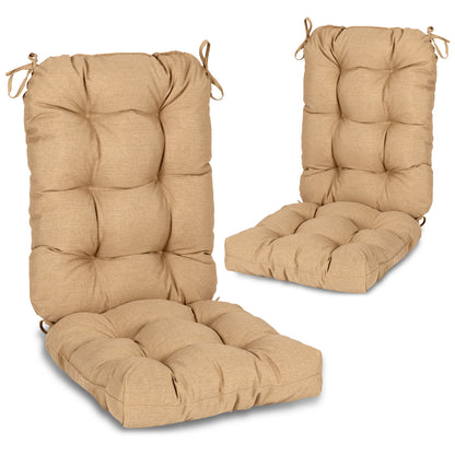 Tufted Outdoor High Back Chair Cushions Patio Replacement Cushion, Brown
